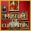 ysilme: Wall of oil paintings in a museum with caption "Museum of Curiosities" (Museum of Curiosities)