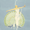 scintilla10: vintage fashion illustration of a lady in a white dress standing in front of a peacock (Vintage - fashion peacock)