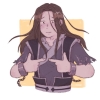 lowlybellbird: drawing of wen ning from modao zushi, pressing his index fingers together with a nervous expression on his face (fandom)