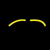 yelloweyesdarksomething: a pair of yellow eyes happily closed on a black background (Happy MitD)