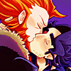 javert: lysandre and sycamore kissing over a dark purple background (pkmn prfr kiss (purple))