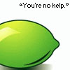 elfin: image: a lime; text: "You're no help." (gaiman.lime)