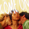 lirazel: The OT3 from Challengers with the words "come on" ([film] come on come on)