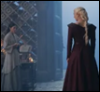 voleuse: in the foreground, Rhaenyra stands with her back to the camera, framed by an open door. in the background, Mysaria looks at her (a song of ice and fire | hotd)