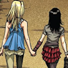 alixtii: Nico and Karolina holding hands. (Runaways)