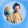 luminousdaze: Ronald Chevalier holding a globe (from Gentlemen Broncos) (Movies #310)