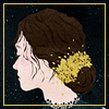 ninetydegrees: Art: woman with flowers in her hair (hair)