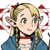quailfence: Marcille smiling to the right. Behind her is a stylized heart (anime)