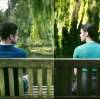 noblealice: Lyra and Will in their own universes on the Oxford bench (tv:hdm:midsummer oath)