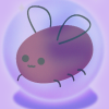 orbwitch: the cohost site mascot eggbugg in a purple crystal ball (eggbug)