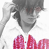 sakana17: zhu yilong with long hair, wearing sunglasses and smiling, with splash of red (zhu-yilong-long-hair-color-splash)