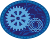 stepnix: Blue gear and sigil (bindings)