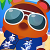 javert: tom nook lounging while wearing sunglasses and an aloha shirt (ac nook B))