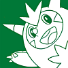 javert: lined drawing of a waving quilladin in dark green on a dark green background (pkmn quilladin hi)