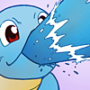 linky: Squirtle blasting water from its mouth. (Pokemon: Squirtle: Water Gun)