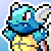 linky: Pixel art of Wartortle raising its arms. (Pokemon: Wartortle: Pixel)