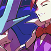 javert: eusine smiling with shiny suicune next to him (pkmn eusine suicune)
