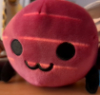 futurejake: Eggbug plushie with stripes of golden light across its face. (eggbug)