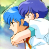 sarajayechan: Miki carrying Kozue on his back after she hurts her ankle saving some baby birds ([RG Utena] Miki+Kozue)
