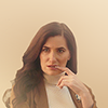 tellitslant: agatha in beige biting a finger (a3 - agatha - beige hahnds)