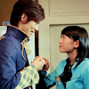 sarajayechan: Hikaru and Urara having a talk in the kitchen. She's holding his hands. ([Magiranger] Urara/Hikaru)