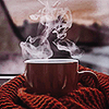musyc: A cup of coffee, gently steaming (Coffee: Scarf)