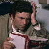 ebaths: Lieutenant Columbo focused on a mystery novel (studying)