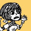 suzume: Stylized Nanami with her hands up.  Somewhat influenced by Kate Beaton's art style. (Nanami feeling frustrated)