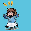 suzume: Sasarai as a little child, having a fun time (Reeve and Cait Sith)