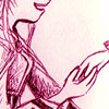 suzume: Pink overlay with Fenimore holding what is presumably Shirley's hand (Fenimore confessing)