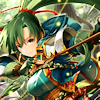 sarajayechan: Lyn as a Blade Lord, about to fire an arrow ([FE7] Lyn)
