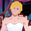 sarajayechan: Jaune rocking a dress, not caring about the crowd laughing and staring. He promised Pyrrha and he's not backing down. ([RWBY] Jaune)