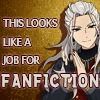 setsuntamew: Nagisa looking pleased with himself with the text &quot;this looks like a job for fanfiction&quot; over top of most of the icon (Nagisa → looks like a job for fanfiction)