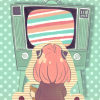 suzume: Anya Forger from Spy x Family sitting in front of a television (Anya in front of the TV)