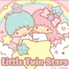 hexenprinzessin: Pastel illustration of a little boy and girl. The boy is smiling and holding a star-tipped wand, the girl is holding onto him with a more serious expression. Around them are little stars with faces and in the background clouds and a rainbow. (little twin stars)