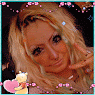 re0980: Selfie of me with blue braided money piece and waved teased blonde hair. It’s decorated with a teal border, pink sparkles, and a little Pooh hugging a heart pillow gif in the corner. (Default)