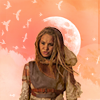 goodbyebird: Wheel of Time: Aviendha on a peach background, haloed by the moon. (WoT wetlander nonsense)