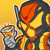 linky: A chibi of Kamen Rider Vram holding a pudding Gochizo. (Gavv: Vram - Chibi)