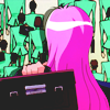 sarajayechan: Utena as seen from the back, carrying her schoolbag, surrounded by a sea of students ([RG Utena] Utena)
