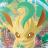 sarajayechan: Close-up of Leafeon in a field of flowers ([Pokemon Sinnoh] Leafeon)