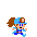 musemarket: A small sprite of annalynn, a blue clad miner, running. (annalynn)