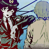 setsuntamew: Akira dressed as a female police office with Akechi refusing to look at him (Akira & Akechi → crossdressing time)