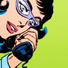likealighthouse: diana from the early issues of JLA. she is wearing glasses and holding a phone up to her ear, expression alarmed. (diana phone)