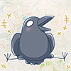 thrilleddumpling: A very excited and blushing crow (Karasu's Crow No.1) (Animal: Crow: Blush)
