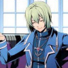 croptoptux: Wazy Hemisphere from Trails from Zero in formal wear. An androgenous green haired person in an azure tuxedo with gold trim. (Default)
