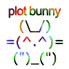 cyare: Writing icon: a text emoticon that looks like a bunny with the text Plot bunny (Text: Plot bunny)