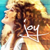 cyare: A smiling woman with the text: Joy (Text: Joy)