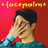 china_shop: Shen Wei adjusting his glasses and the text "facepalm". (Guardian - facepalm)