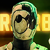 cyare: A cropped shot of SecUnit with the partial text "Murderbot" in the background (F: MB: Murderbot)
