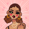 stankrhodes: picrew of black woman wither her middle finger up (Default)